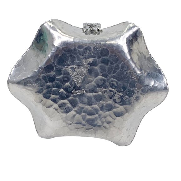 Vintage Rodney Kent Basket Hand Hammered Aluminum No. 429 Floral Tulip 1950s MCM - Picture 10 of 12